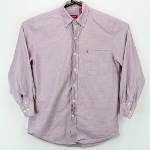 Izod Shirt S Mens Button Down Long Sleeve Collared Shirt‎ Purple